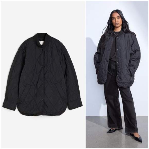 Black Quilted Jacket (S,M) - Picture 1 of 13